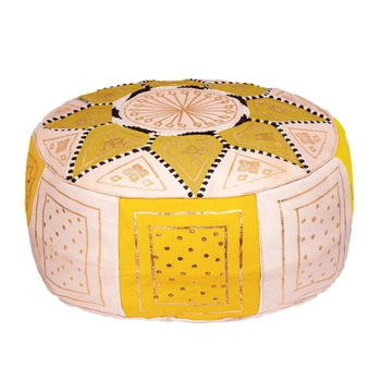 Wzorzysta skórzana pufa z Maroko