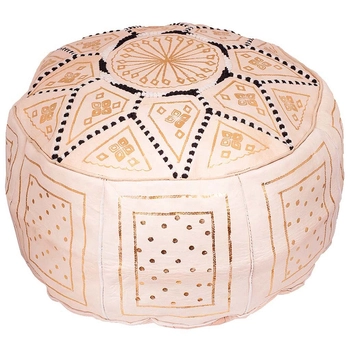 Orientalna pufa ze skóry naturalnej