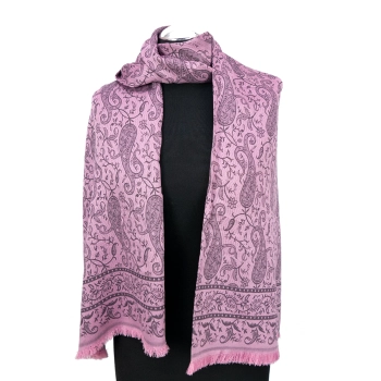Jedwabny szal - Różany Paisley