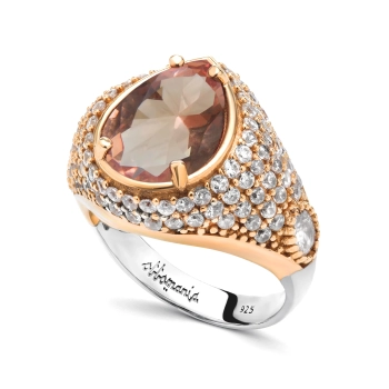 Srebrny pierścionek z zultanitem w stylu ottomańskim