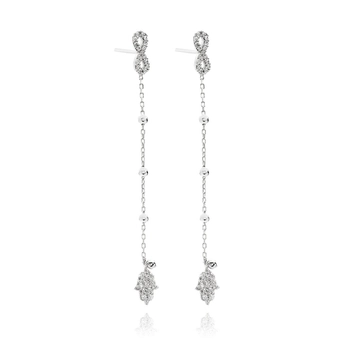 Kolczyki ze srebra hamsa