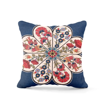 Poszewka na poduszkę gobelinowa kwiatowy medalion 40x40 cm