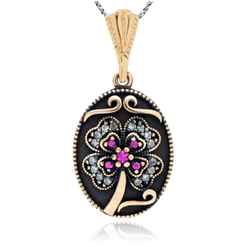 Owalny naszyjnik Wieczór w Stambule - Ametystowe Skarby