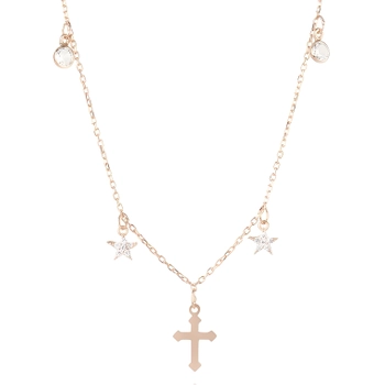 Delikatny srebrny naszyjnik z krzyżem