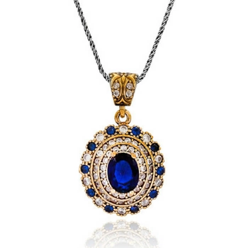 Naszyjnik srebrny z szafirami