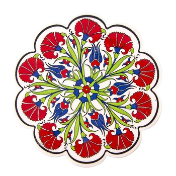 Ceramiczna podstawka pod gorące naczynia kwiatowy motyw 18 cm