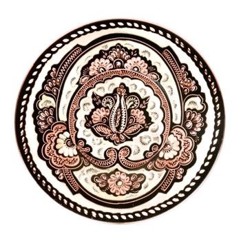 Miedziany talerz z pięknym grawerem