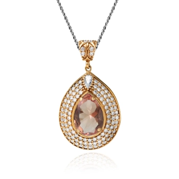 Srebrny naszyjnik z zultanitem w stylu ottomańskim