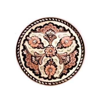 Miedziany talerz z pięknym grawerem