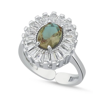 Owalny pierścionek srebrny Sułtanki Safiye z zultanitem