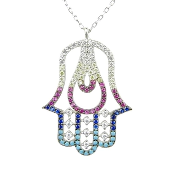 Srebrna ręka Fatimy - naszyjnik