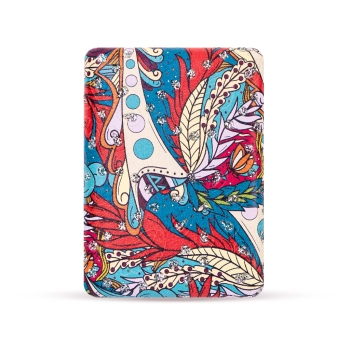 Otwierane kieszonkowe lusterko w abstrakcyjne roślinne wzory - Liściasta opowieść