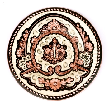 Miedziany talerz z pięknym grawerem