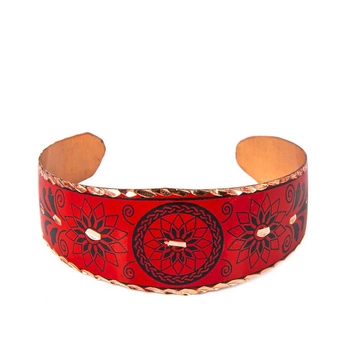 Czerwona bransoletka z miedzi