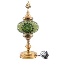 Duża orientalna stojąca lampa zielona mozaika