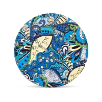 Okrągłe kieszonkowe lusterko w orientalne kwiatowe wzory - Liść Jedwabiu