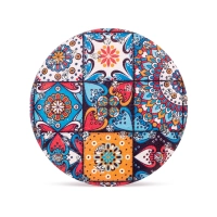 Okrągłe kieszonkowe lusterko w orientalne geometryczne wzory - Pieczęć Wschodu