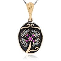 Owalny naszyjnik Wieczór w Stambule - Ametystowe Skarby