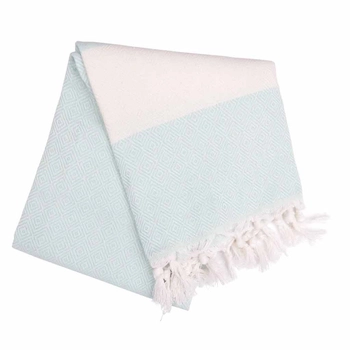 Bawełniany miękki ręcznik Peshtemal w kolorze miętowym