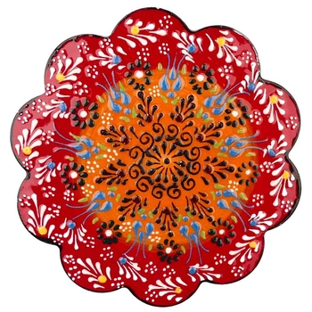 Czerwona ceramiczna podstawka pod gorące naczynia 18 cm