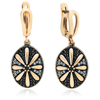 Srebrne kolczyki Czarny Marmur - Wieczór w Stambule