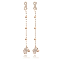 Srebrne kolczyki pozłacane różowym złotem Hamsa