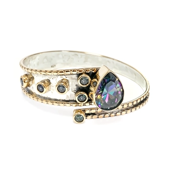 Bransoletka srebrna z mistycznym topazem w kształcie gruszki - Wyprawa przez orient