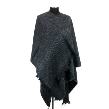 Tureckie ponczo z nacięciem - Cichy Antracyt