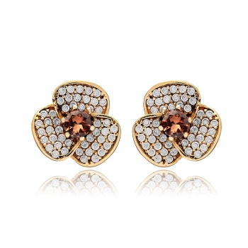 Kolczyki srebrne z zultanitem i cyrkoniami - bigiel angielski