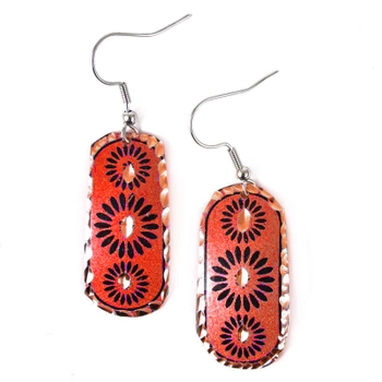 Kolczyki miedziane - Promienne płatki