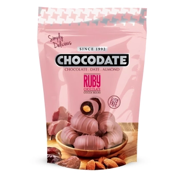 Daktyle w czekoladzie rubinowej z migdałami Chocodate Ruby
