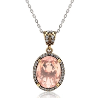 Srebrny naszyjnik z morganitem i cyrkoniami