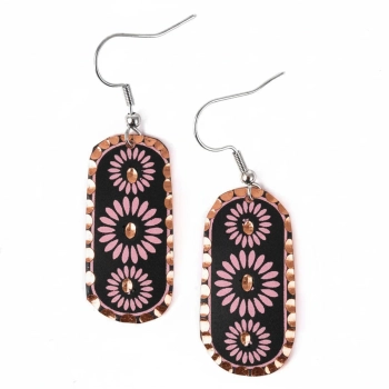 Kolczyki miedziane - Promienne płatki