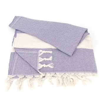 Turecki ręcznik peshtemal z 100% bawełny fioletowy
