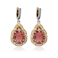 Kolczyki srebrne z zultanitem i cyrkoniami