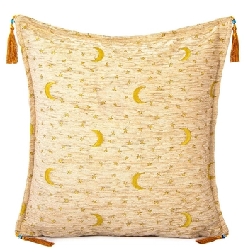 Orientalna poszewka na poduszkę z tkaniny szenilowej 42x42 cm z frędzlami