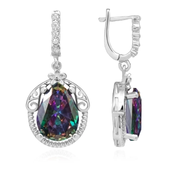 Kolczyki srebrne z mistycznym topazem Sułtanki Halime