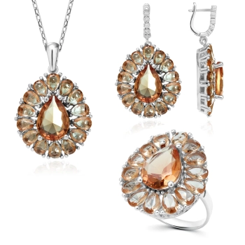 Zjawiskowy komplet ze srebra 925 z zultanitami