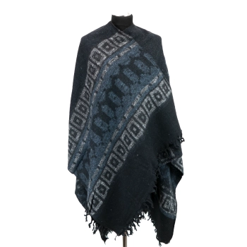 Tureckie ponczo z nacięciem - Ciemna Alanya