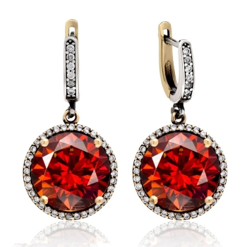 Kolczyki z granatem- srebro 925