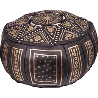 Czarna skórzana pufa z Maroko