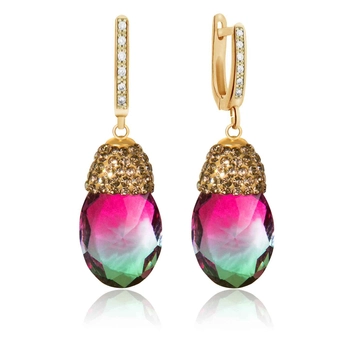 Srebrne kolczyki z turmalinem - krople znad Bosforu