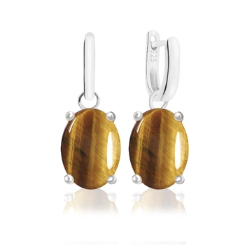 Srebrne kolczyki z tygrysim okiem