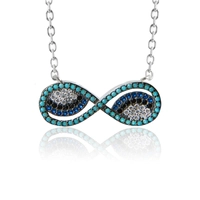 Srebrny naszyjnik nieskończoność z okiem proroka