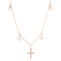 Delikatny srebrny naszyjnik z krzyżem