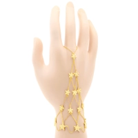 Srebrna pozłacana brabsoletka slave z gwiazdkami